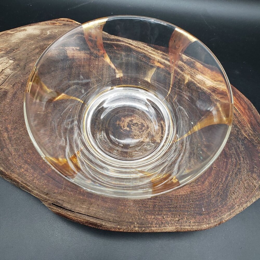 Vintage MCM Gold Swirl Glass Dip Bowl Atomic Chip & Dip Replacement 5.25" - Picture 2 of 5